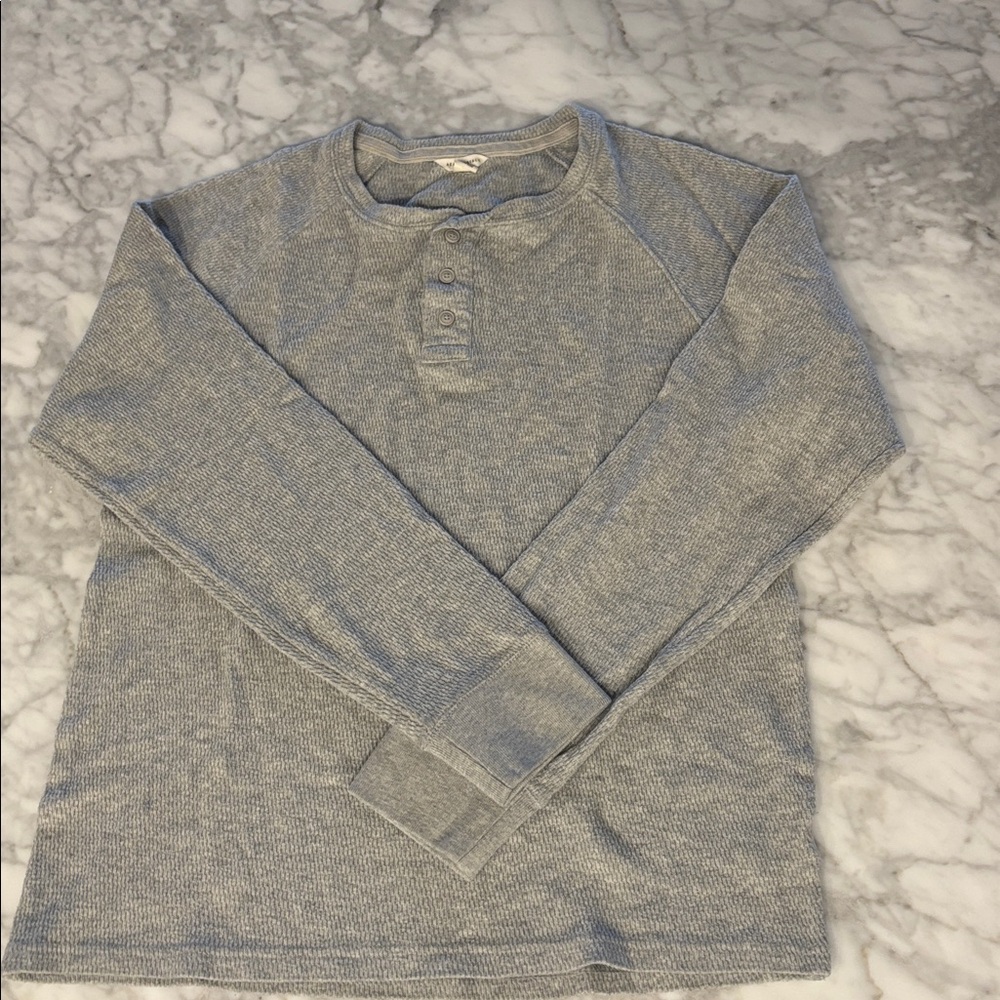 Aeropostale Heather Gray Knit Henley Top